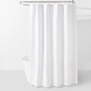 THRESHOLD Matelasse Medallion Shower Curtain White NWT